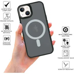 Sprig Translucent Magnetic Back Cover for APPLE iPhone 14 Plus (Black) image 2