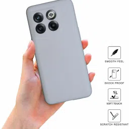 Sprig Liquid Silicone Back Cover for Oneplus 10T 5G (Grey) image 2