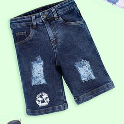 KiddoPanti Boys Printed Denim Denim Shorts-picture-45