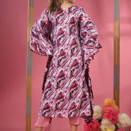 Charukriti Maroon Printed A Line Kurta image 2