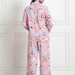 Secret Wish Baby Pink Printed Shirt With Pyjama image 2