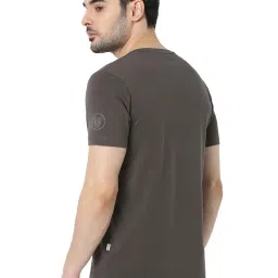 UnderJeans by Spykar Elephant Grey Regular Fit Solid T-Shirt image 2
