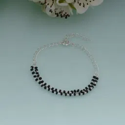 GIVA 92.5 Sterling Silver Black Beads Bracelet for Women-picture-19