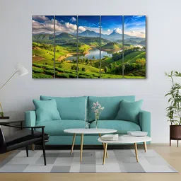 The Castle Decor Blue & Green 5 Pieces Nature Printed Wall Art-image-26