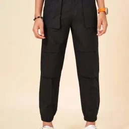 Coolsters by Pantaloons Kids Jet Black Cotton Solid Track Bottoms & Joggers-image-94