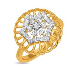 Kisna Diamond & Gold Jewellery Florence 14k (585) Diamond & Gold Ring For Women-picture-18