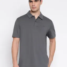 Guess Baisc Pima Stretch Artillery Grey Solid Polo Collar Slim Fit T-Shirt-picture-10