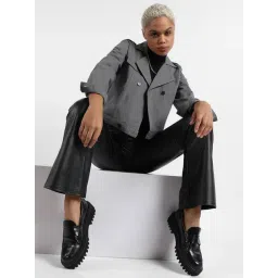 Campus Sutra Grey Cotton Regular Fit Jacket image 4