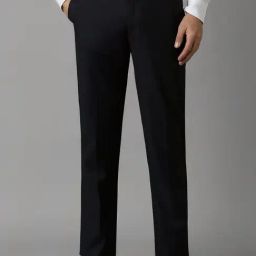 Louis Philippe Black Slim Fit Texture Trousers-picture-30