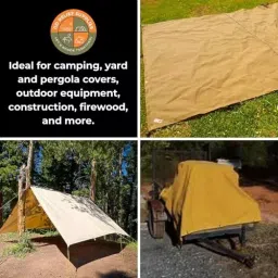 DDRS Heavy Duty Canvas Tarp (Tripal) ‎Tan Yellow 550 GSM 2.44 x 3.05 m (8x10 ft), 9B-6I2Z-DZ4C_DDRS_NEW-R image 3