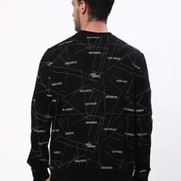 R&B Black Cotton Regular Fit Printed Sweatshirt image 2