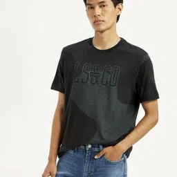 Levi's Black Cotton Slim Fit Printed T-Shirt-picture-22