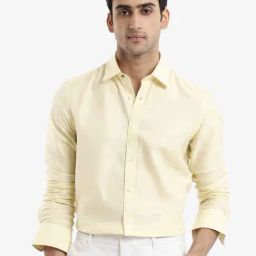 Rare Rabbit Yellow Regular Fit Solid Shirt-picture-16