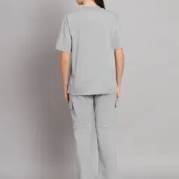 GRIFFEL Grey Printed T-Shirt With Track Pants image 2