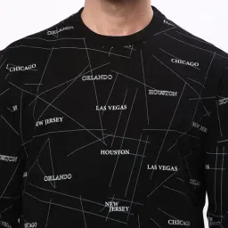 R&B Black Cotton Regular Fit Printed Sweatshirt image 4