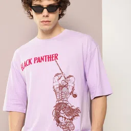 Kook N Keech Marvel Men Black Panther Printed Oversized Pure Cotton T-shirt-picture-20
