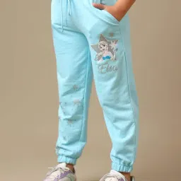 Kidsville Girls Blue Printed Joggers image 4