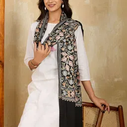 sangria House of Pataudi Women Ethnic Motifs Embroidered Shawl image 3