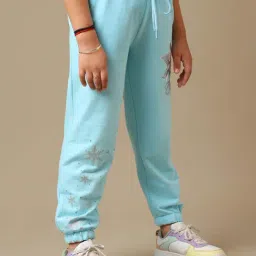 Kidsville Girls Blue Printed Joggers image 3