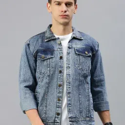 VOXATI Light Blue Regular Fit Shirt Collar Denim Jacket-picture-25