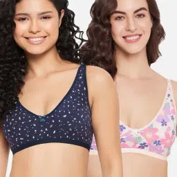 Clovia Multicolor Printed Half Coverage Non-Wired Everyday Bra - Pack of 2-image-49