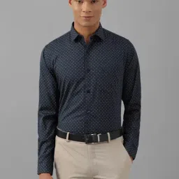 Allen Solly Navy Cotton Slim Fit Printed Shirt-picture-24