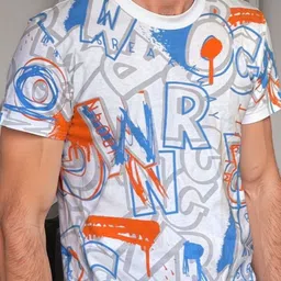 WROGN Printed Pure Cotton Short Sleeves Round Neck Slim Fit T-shirt image 3