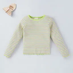 Ed-a-Mamma Kids Green & Purple Striped T-Shirt-image-66
