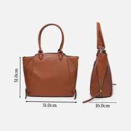 Van Heusen Brown Textured Medium Satchel image 4