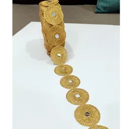 generic Balar Laces Golden Mirror Gota Patti Zari Lace: Perfect for Sarees, Lehengas, Dupattas, Choli, Suits, and Craft Projects image 4