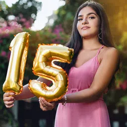 Propsicle 16 inch Birthday Foil 5 Number Helium Balloon Party Decoration Golden Pack of 1 | 5 Year No. Balloons Birthday/Anniversary | Five Number image 3