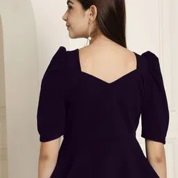 Metronaut Women Pack of 2 Puff Sleeve Peplum Top image 3