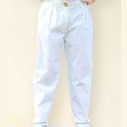 Cutiekins Lycra Woven Solid Pant - White-picture-28