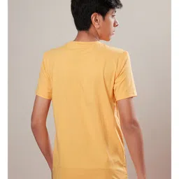 Technosport Knit Half Sleeves Backetball Printed Breathable & Quick Dry Sports Tee - Yellow image 3