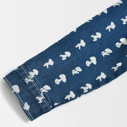 Mi Arcus Peanuts Featuring Full Sleeves Snoopy Printed Denim Jacket - Blue image 5