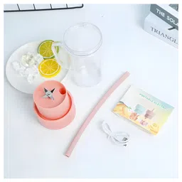 COZY VIBES Juicer Blender Bottle With Straw, Bottle Electric Cup Juicer Blender, Usb Charging Electric Bottle, Juicer Bottle With Strainer, Stainless Steel Electric Blade- PACK OF 1 - COLOR MAY VARY image 4