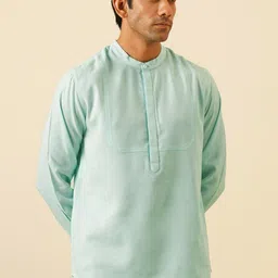 JAYPORE Band Collar Pure Cotton Straight Short Kurta-picture-48