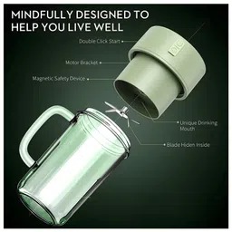 COZY VIBES Juicer Blender Bottle With Straw, Bottle Electric Cup Juicer Blender, Usb Charging Electric Bottle, Juicer Bottle With Strainer, Stainless Steel Electric Blade- PACK OF 1 - COLOR MAY VARY image 5