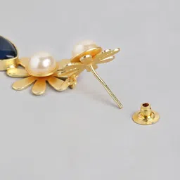 Anouk Gold-Plated Beaded Floral Drop Earrings image 3