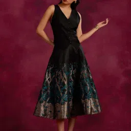 Abhishti Black Cotton Waistcoat Top image 1