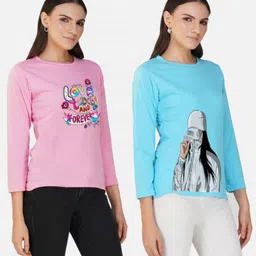 Metronaut Women 2 Printed Bio Finish Applique T-shirt image 3