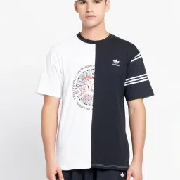Adidas Originals Black & White Regular Fit Printed T-Shirt image 1