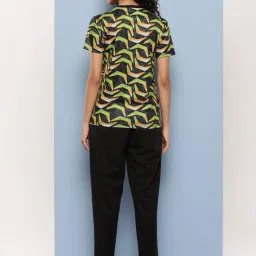 Aarika Black Printed T-Shirt Pant Set image 2