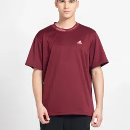 Adidas Red Loose Fit Sports T-Shirt image 1