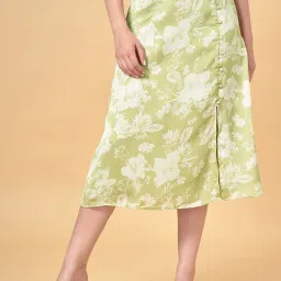 Honey by Pantaloons Green Floral Print A-Line Skirt image 1