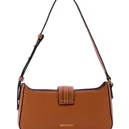 Miraggio Brown Maddie Textured Medium Leather Shoulder Bag image 2