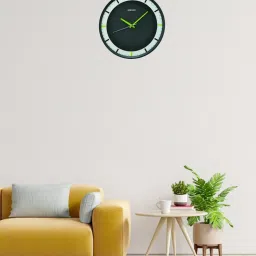 SEIKO elegant black & white plastic wall clock with sweep movement image 1