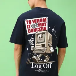 Bewakoof Blue Oversized Graphic T-Shirt image 2