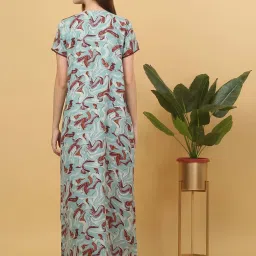 Sweet Dreams Aqua Blue Cotton Printed Nighty image 2