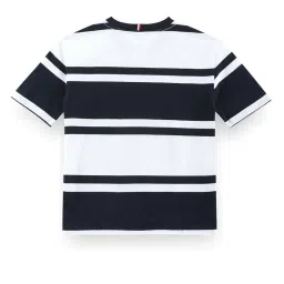 Tommy Hilfiger White & Blue Striped Relaxed Fit T-Shirt image 2